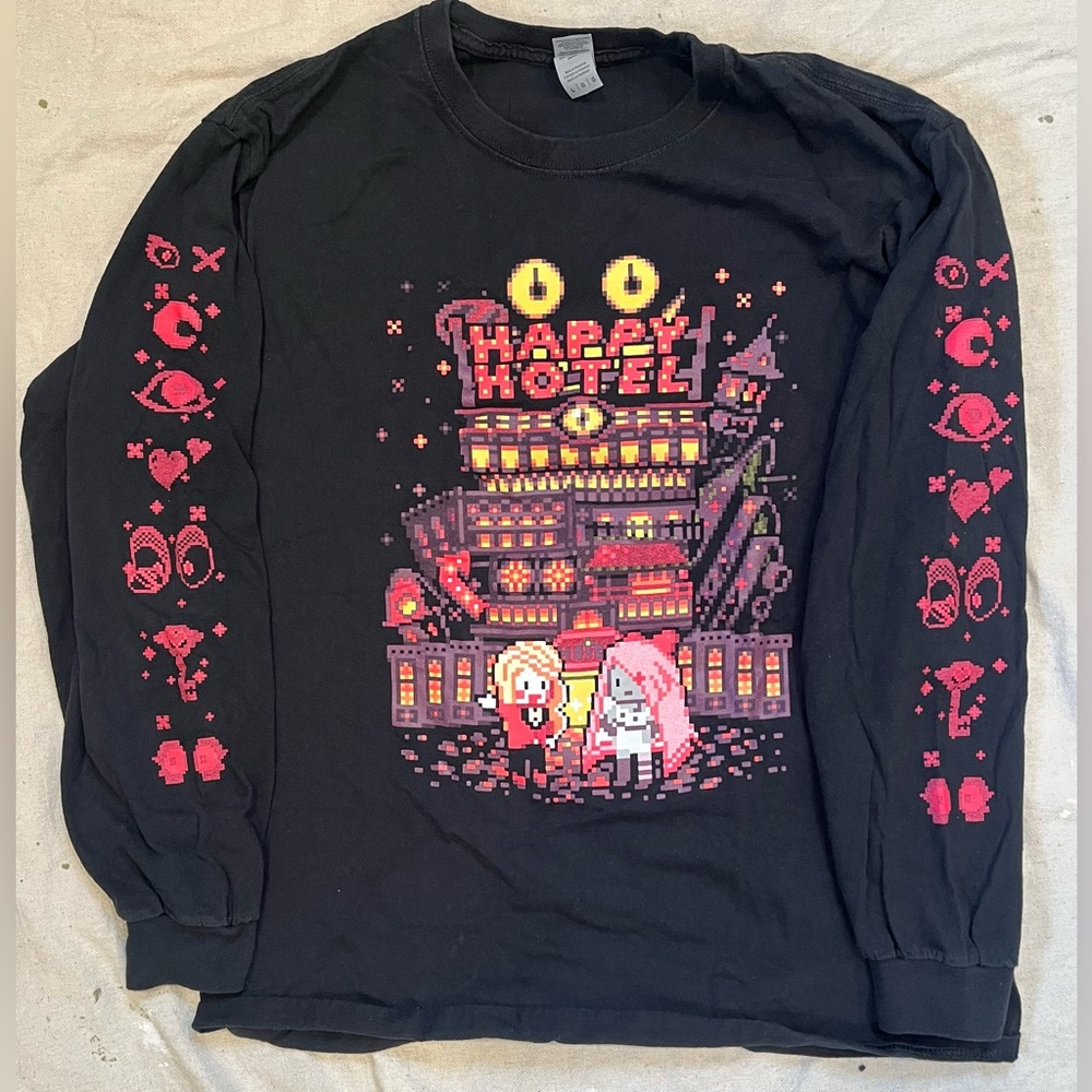 HAZBIN HOTEL BLACK LONG-SLEEVED SHIRT